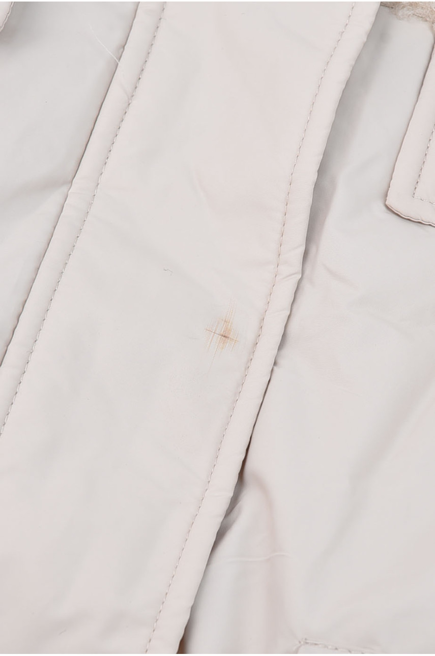 Куртка женская демисезонная молочного цвета с поясом Уценка К205 193242