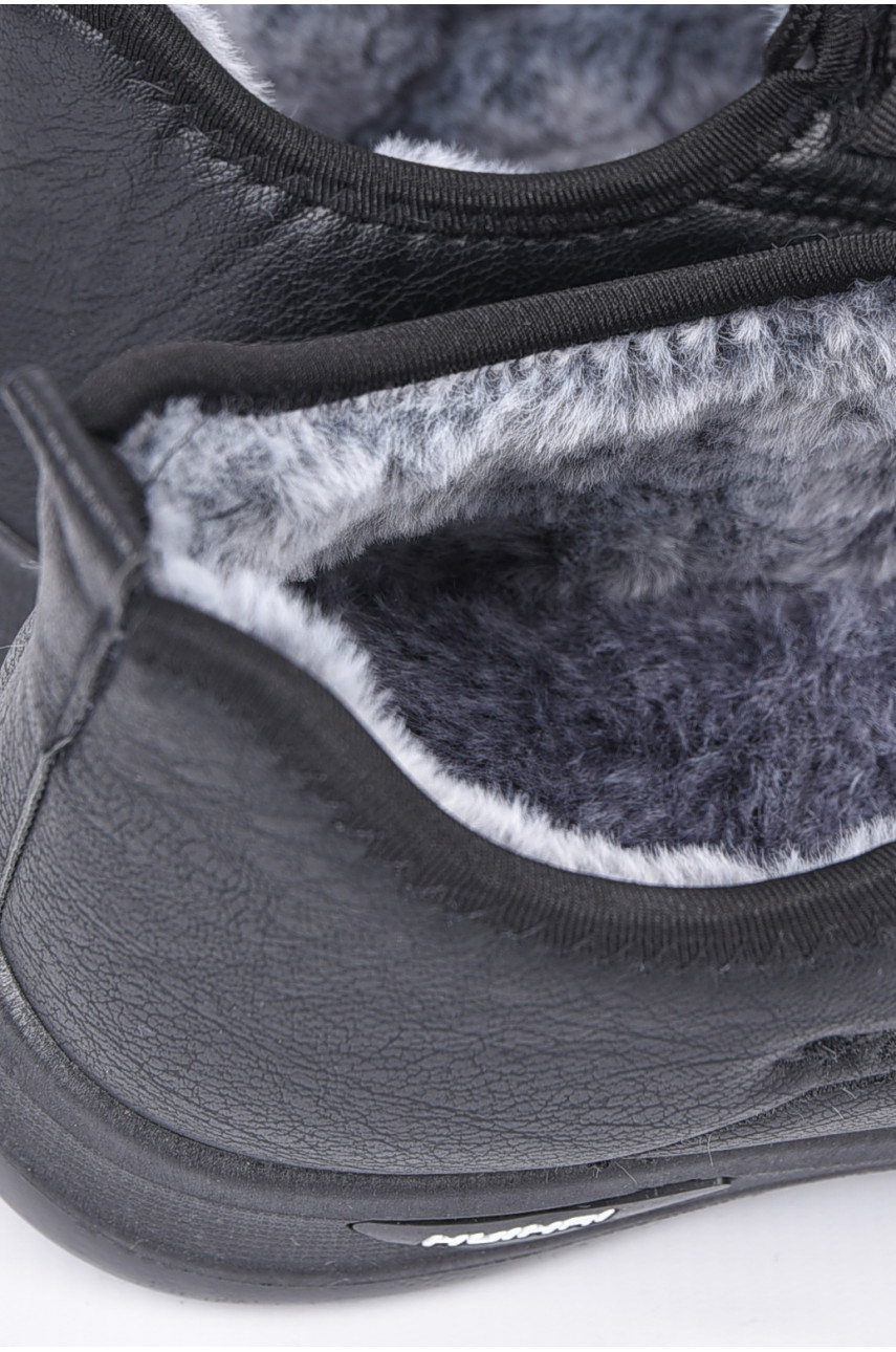 Кросівки чоловічі на штучному хутрі чорного кольору А76 193244