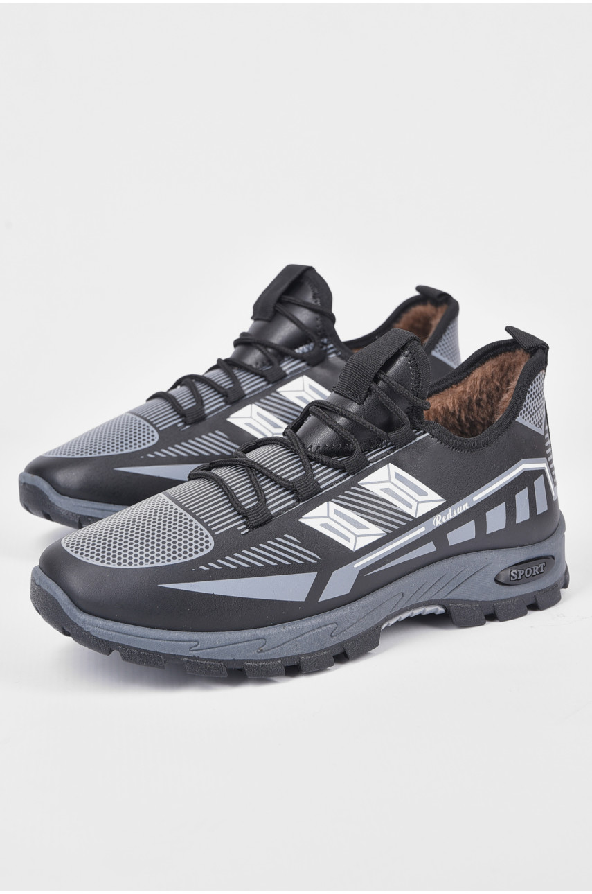 Кроссовки мужские с искуственным мехом черного цвета F310 193247