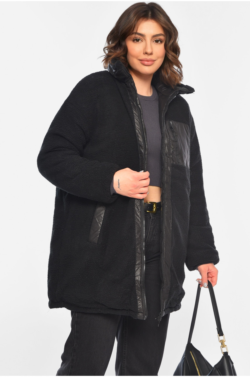 Куртка жіноча демісезонна двостороння чорного кольору 8025 193260