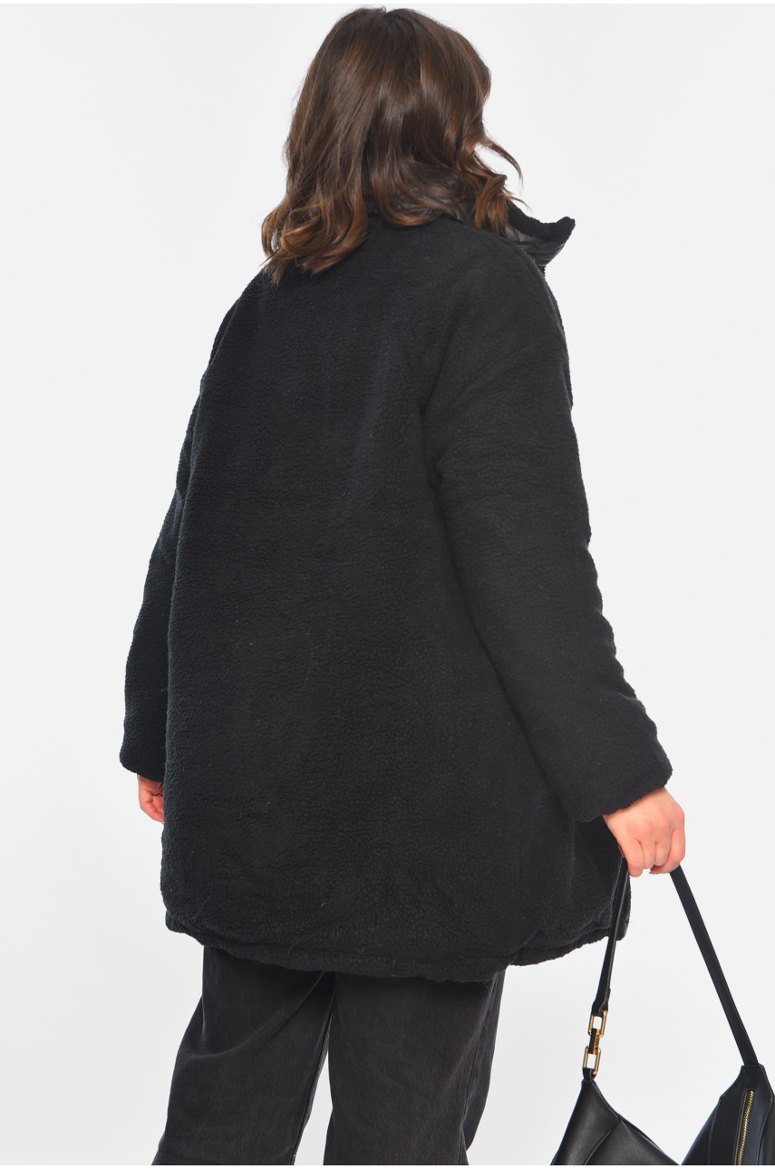 Куртка жіноча демісезонна двостороння чорного кольору 8025 193260 Куртка жіноча демісезонна двостороння чорного кольору 8025 193260