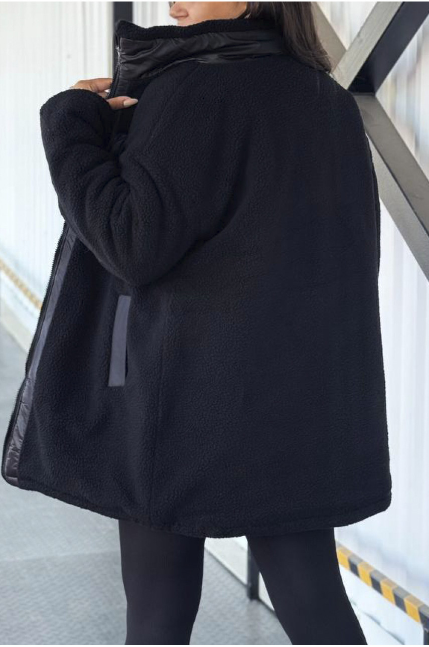 Куртка жіноча демісезонна двостороння чорного кольору 8025 193260 Куртка жіноча демісезонна двостороння чорного кольору 8025 193260