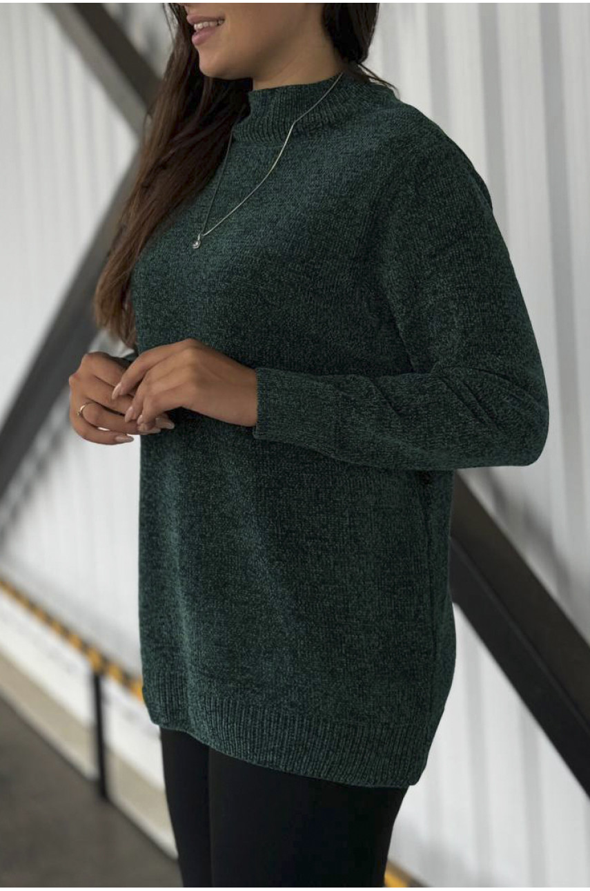 Свитер женский акриловый зеленого цвета 2357 193276 Свитер женский акриловый зеленого цвета 2357 193276