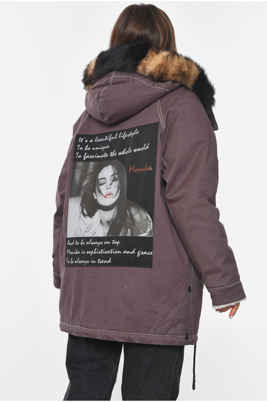 Парка жіноча демісезонна бордового кольору 401853 193286 Парка жіноча демісезонна бордового кольору 401853 193286