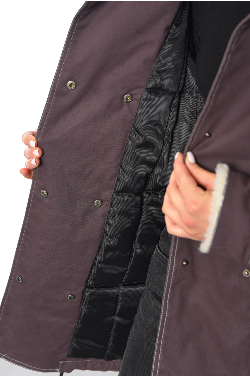 Парка жіноча демісезонна бордового кольору 401853 193286 Парка жіноча демісезонна бордового кольору 401853 193286