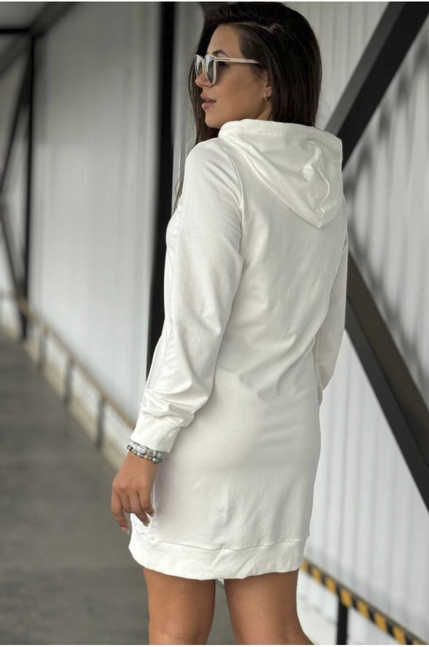 Туника-худи женская белого цвета 8832 193299