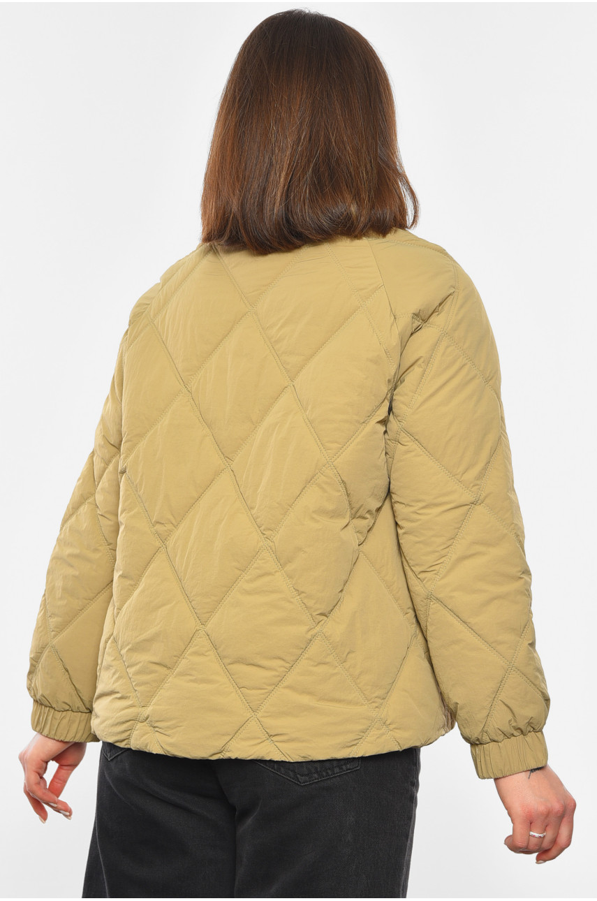 Куртка жіноча демісезонна темно-бежевого кольору 2305 193315