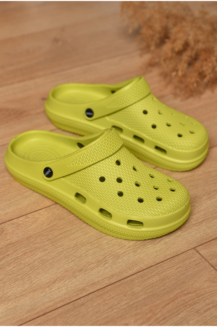 Кроксы женские салатового цвета С-98 193331