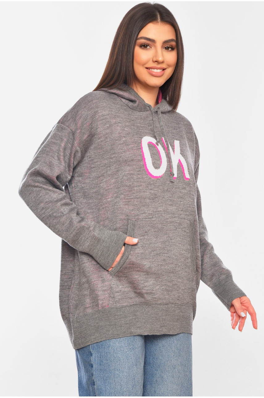 Худи женское серого цвета 14651 193333