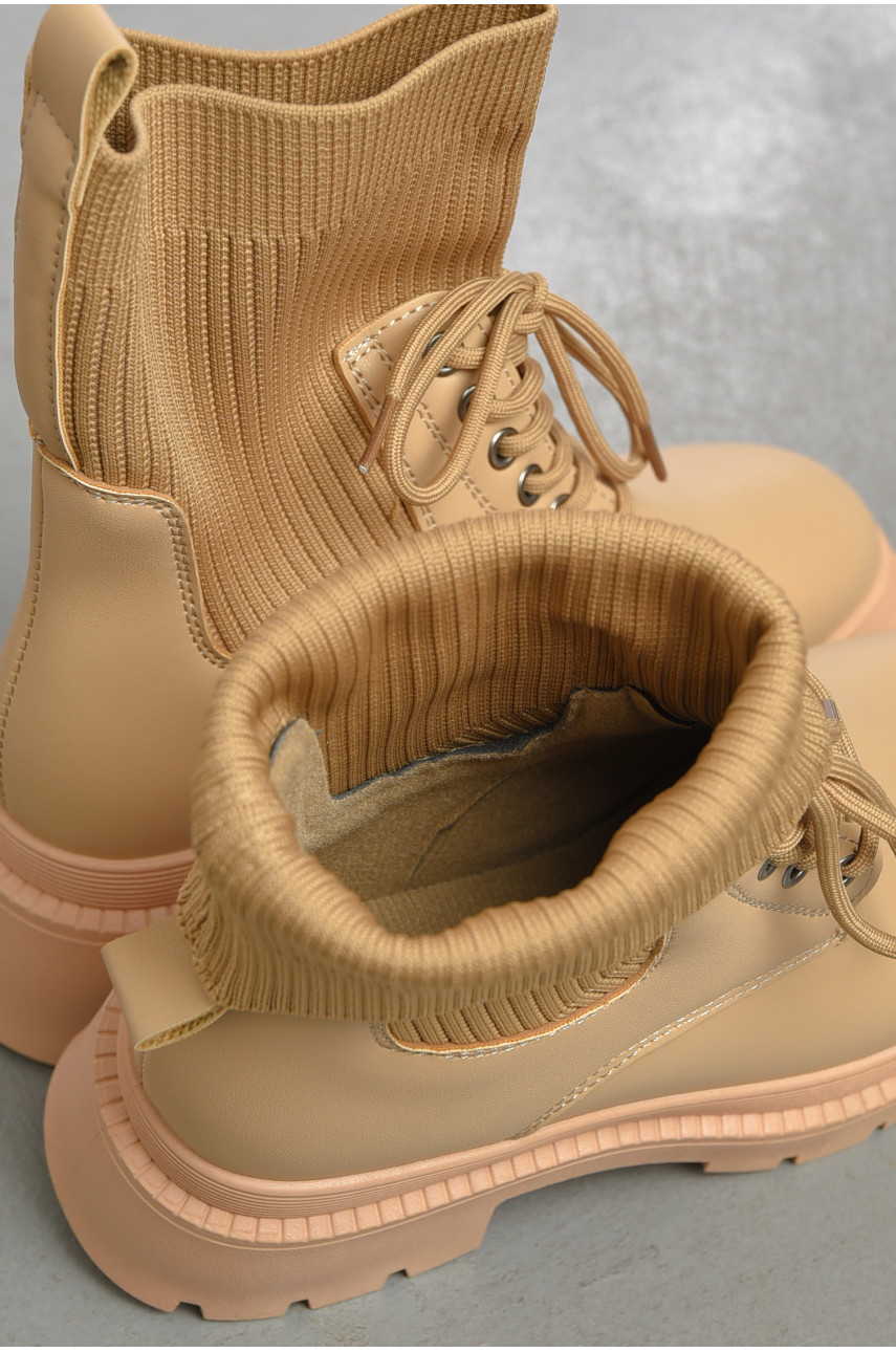Ботинки женские демисезонные бежевого цвета 855-5 193356