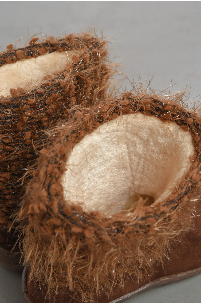 Угги женские коричневого цвета искуственная замша 920 193362