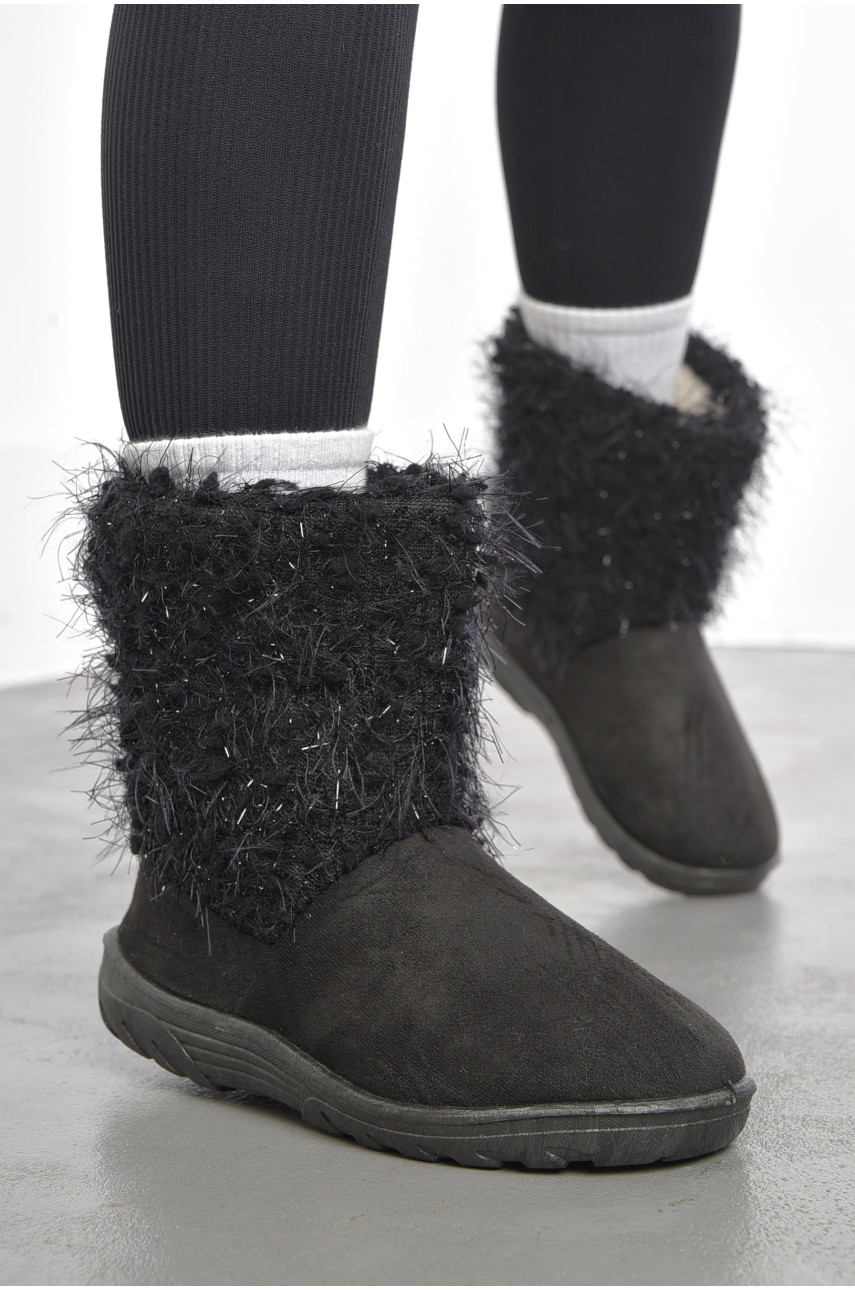 Угги женские черного цвета искуственная замша 920 193364