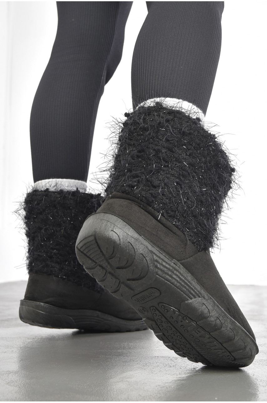 Угги женские черного цвета искуственная замша 920 193364