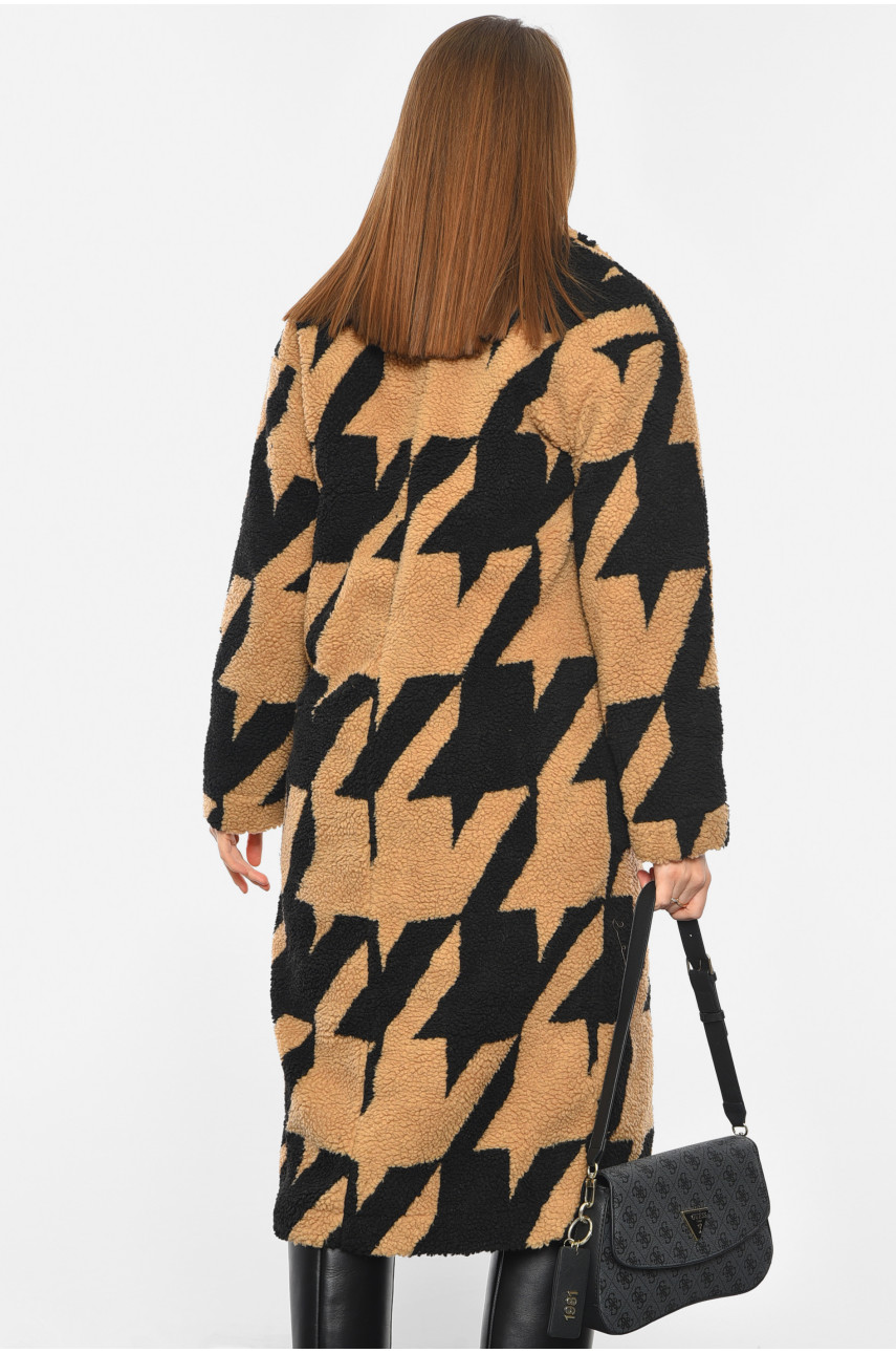 Пальто тедді жіноче коричневого кольору 2722 193378