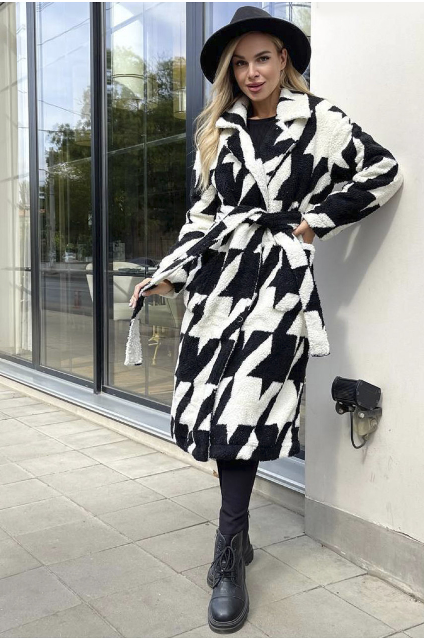 Пальто тедді жіноче чорного кольору 2722 193379