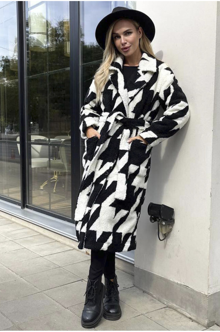 Пальто тедді жіноче чорного кольору 2722 193379