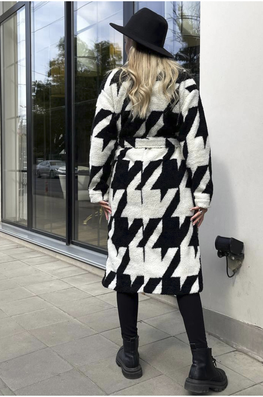 Пальто тедді жіноче чорного кольору 2722 193379