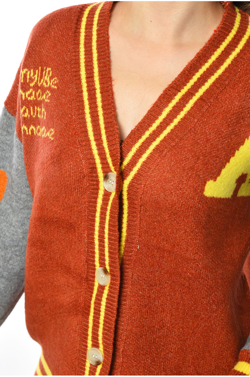 Кардиган жіночий коричневого кольору 193398