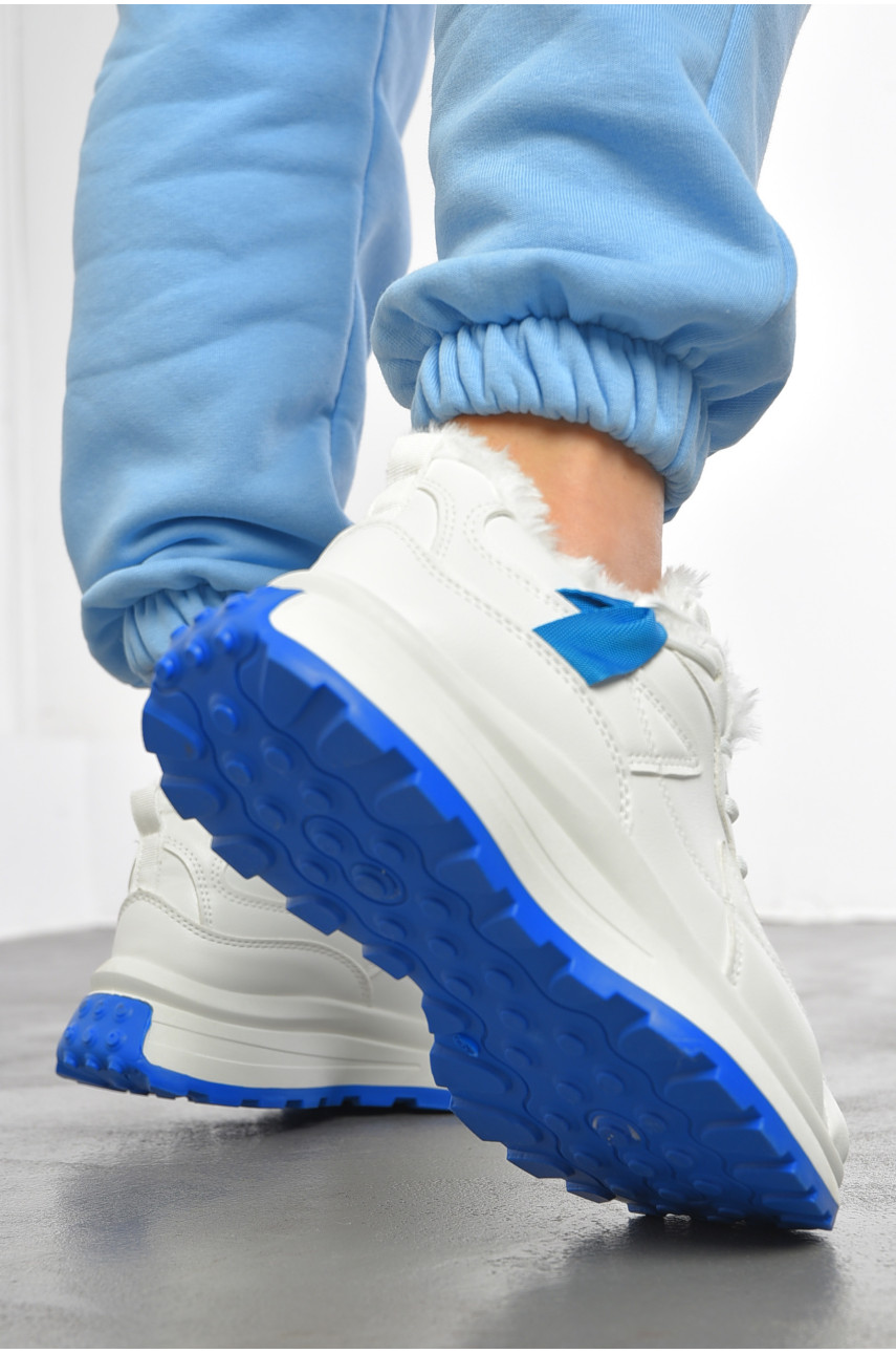 Кросівки жіночі білого кольору на хутрі кв05-1 193414