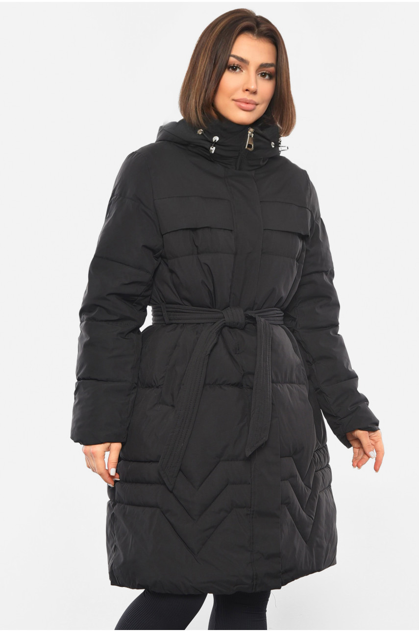 Куртка жіноча зимова чорного кольору 8806 193415