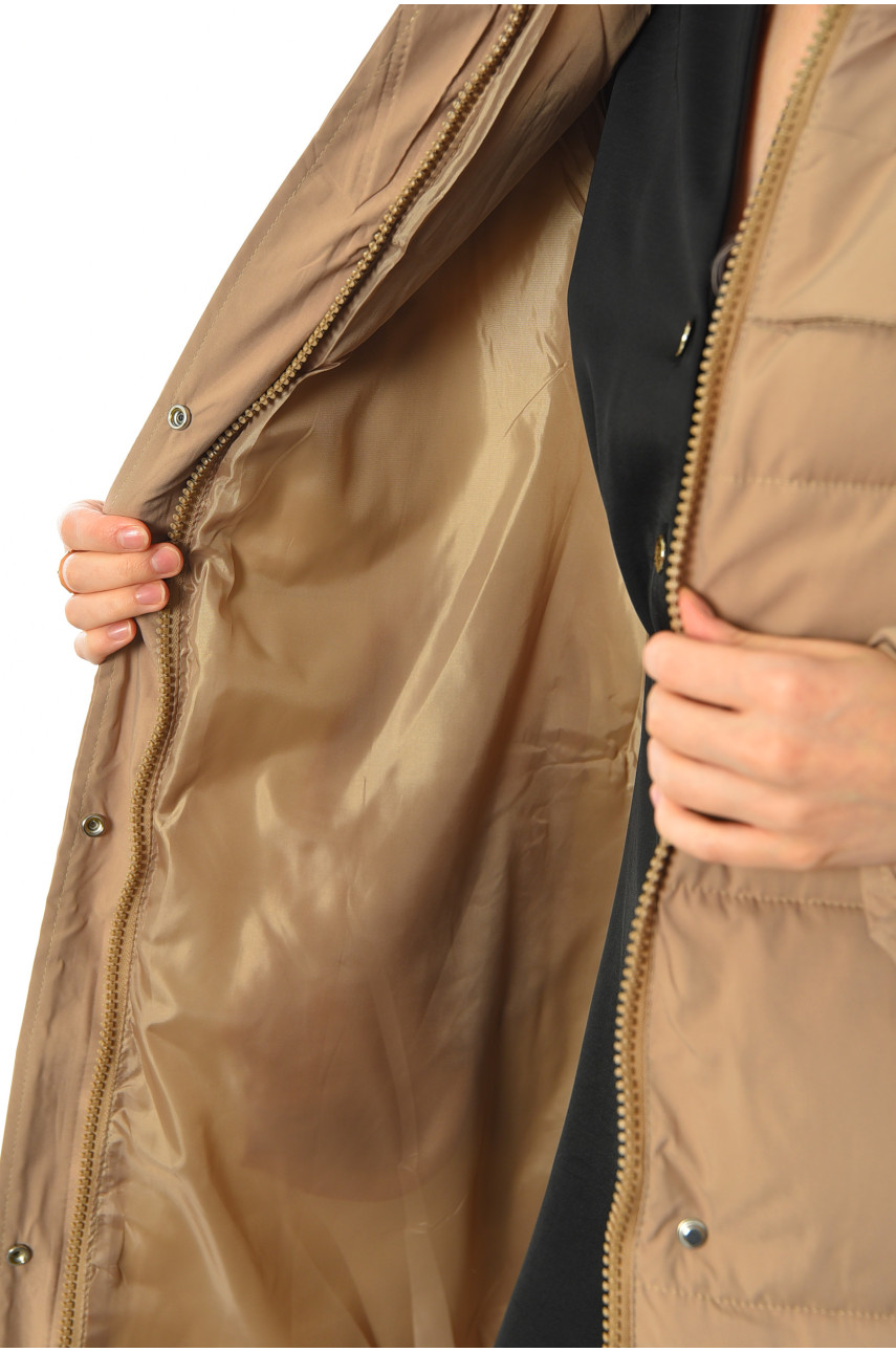 Жіноча куртка зимова бежевого кольору 8806 193421