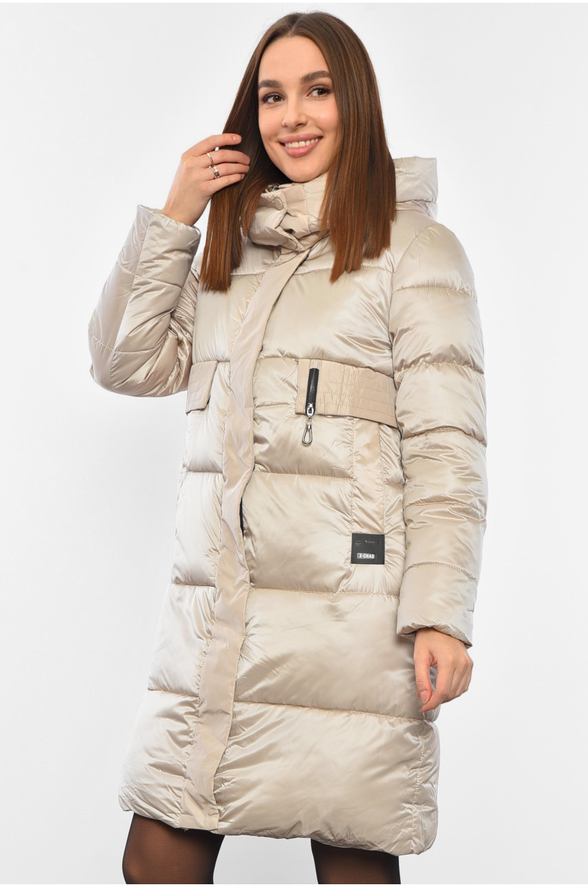 Куртка женский зимняя бежевого цвета 215 193433 Куртка женский зимняя бежевого цвета 215 193433