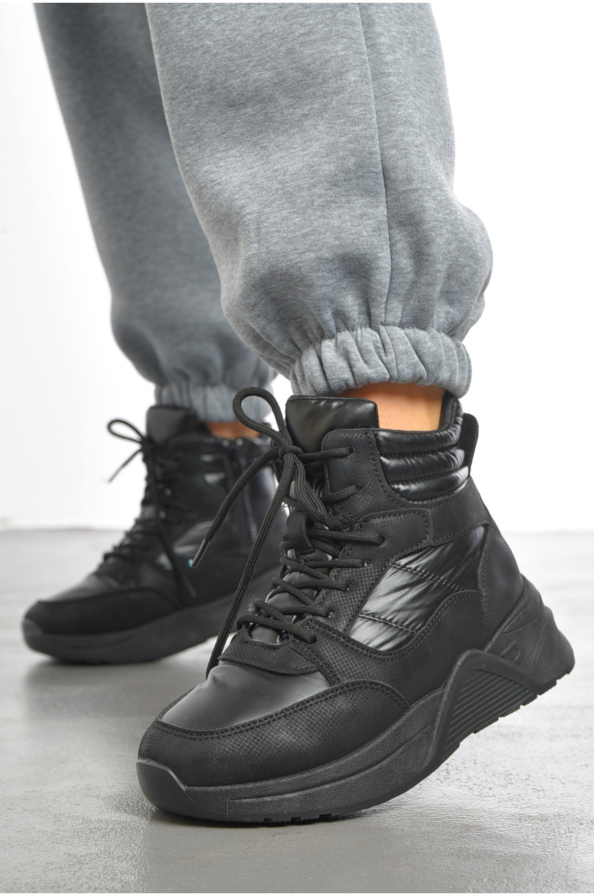 Кросівки жіночі чорного кольору на хутрі 288-69 193447