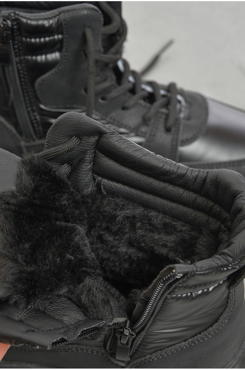 Кросівки жіночі чорного кольору на хутрі 288-69 193447