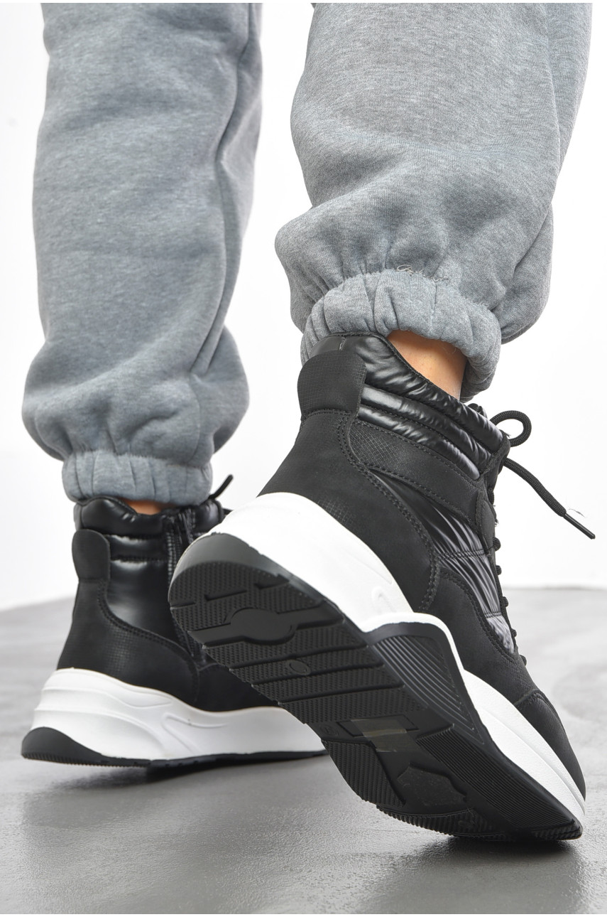 Кросівки жіночі чорного кольору на хутрі 1228 193450