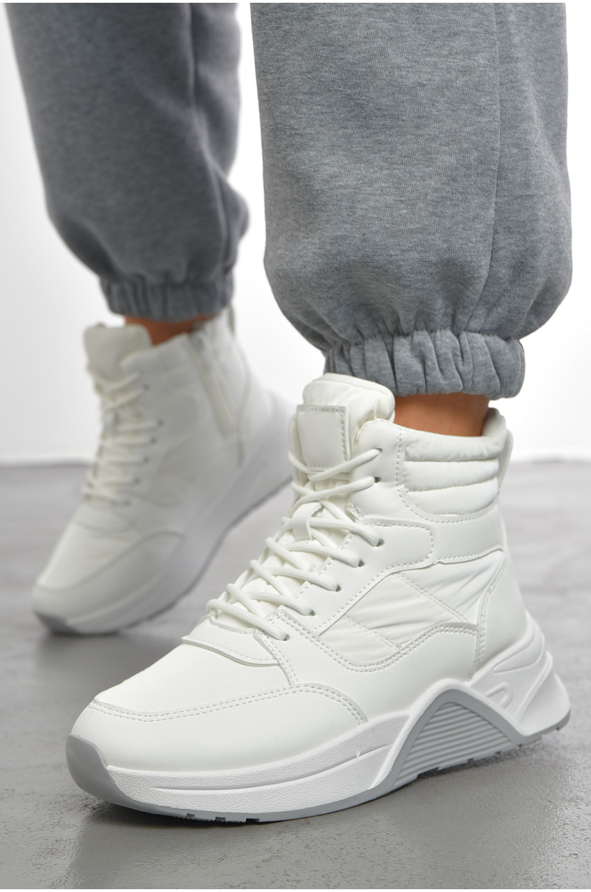 Кроссовки женские белого цвета на меху 1228 193452 Кроссовки женские белого цвета на меху 1228 193452