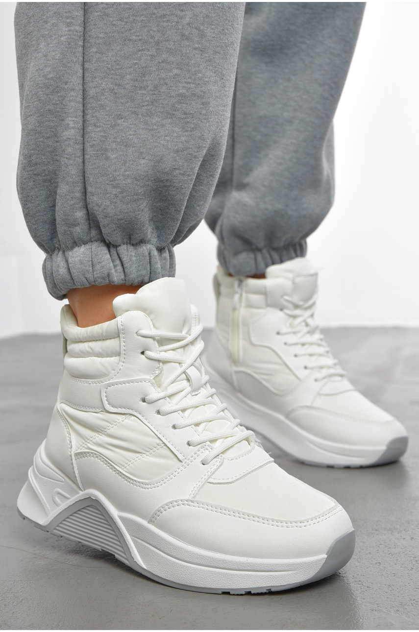 Кроссовки женские белого цвета на меху 1228 193452 Кроссовки женские белого цвета на меху 1228 193452