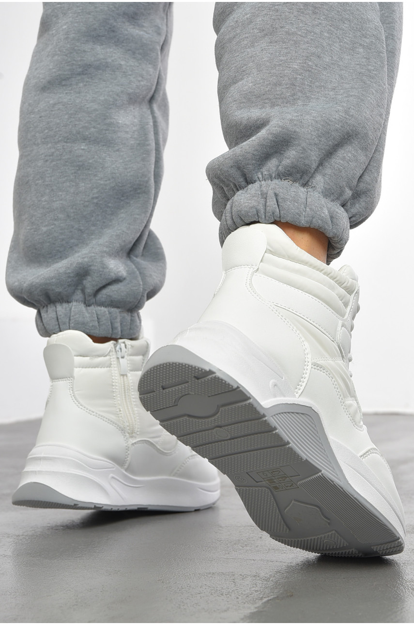 Кроссовки женские белого цвета на меху 1228 193452 Кроссовки женские белого цвета на меху 1228 193452