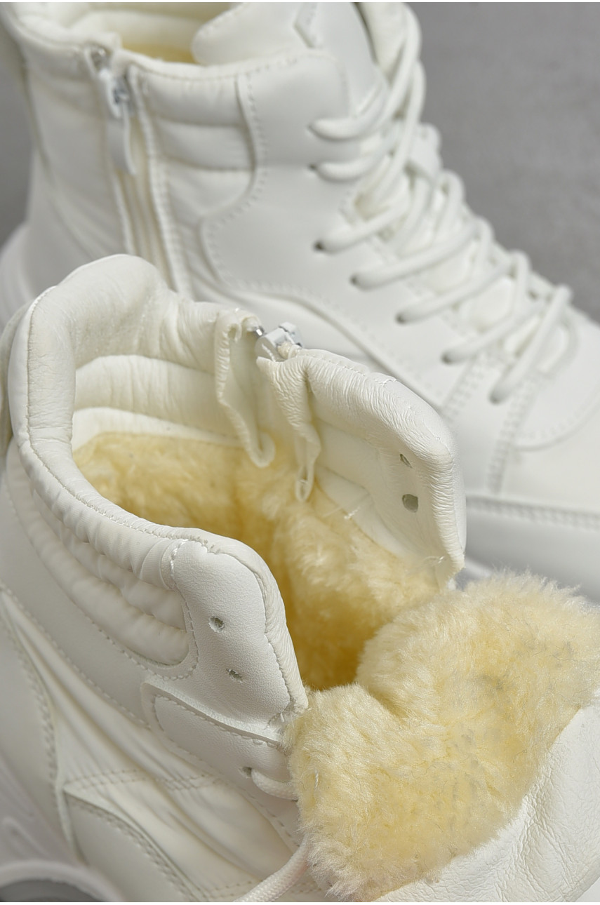 Кроссовки женские белого цвета на меху 1228 193452 Кроссовки женские белого цвета на меху 1228 193452