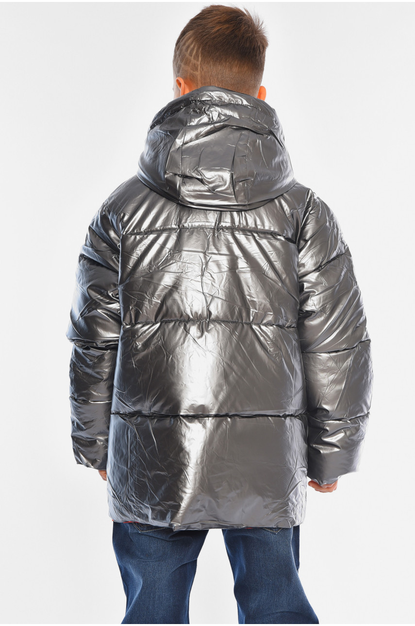 Куртка детская для мальчика еврозима серого цвета 2021-К1 193457