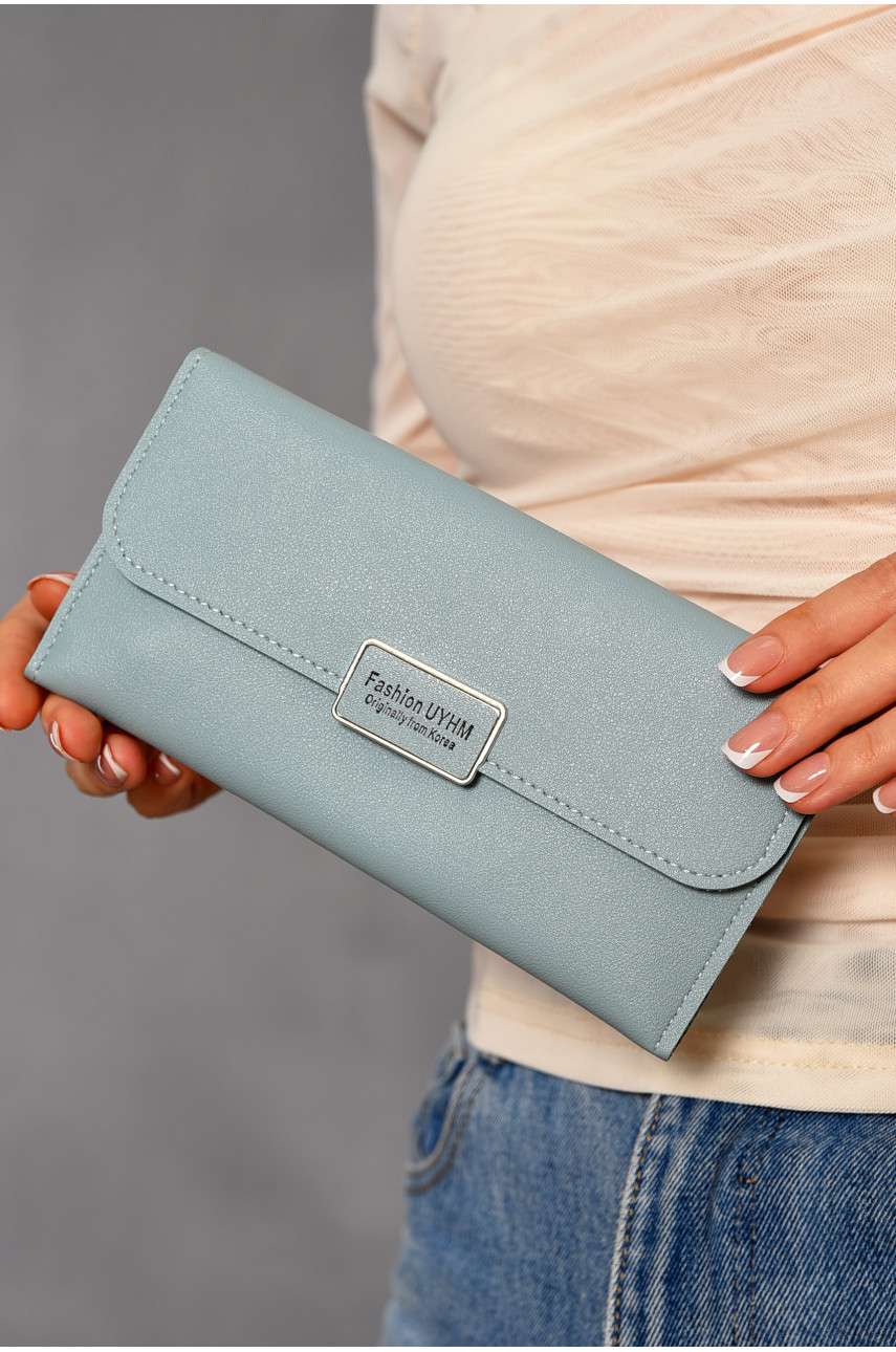 Кошелек женский из экокожи голубого цвета 2384 193465 Кошелек женский из экокожи голубого цвета 2384 193465