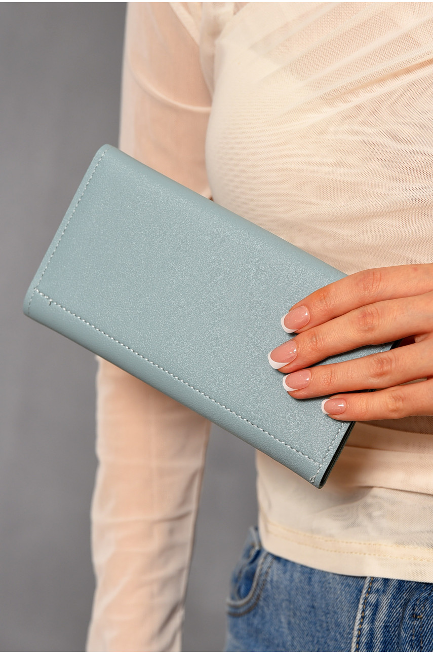 Кошелек женский из экокожи голубого цвета 2384 193465 Кошелек женский из экокожи голубого цвета 2384 193465