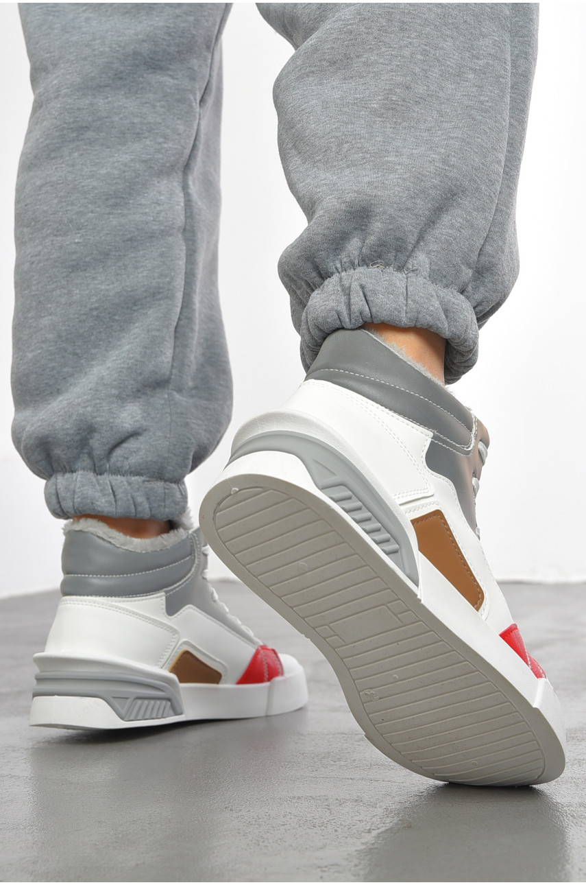 Кеди жіночі білогокольору на хутрі а6608-5 193495