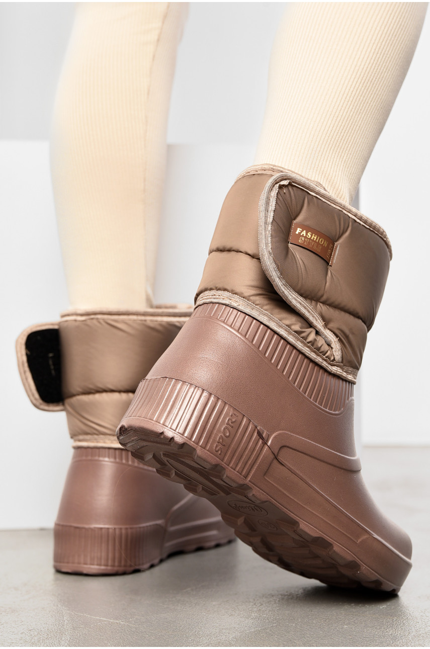 Дутики жіночі на хутрі кольору мокко 543 193506