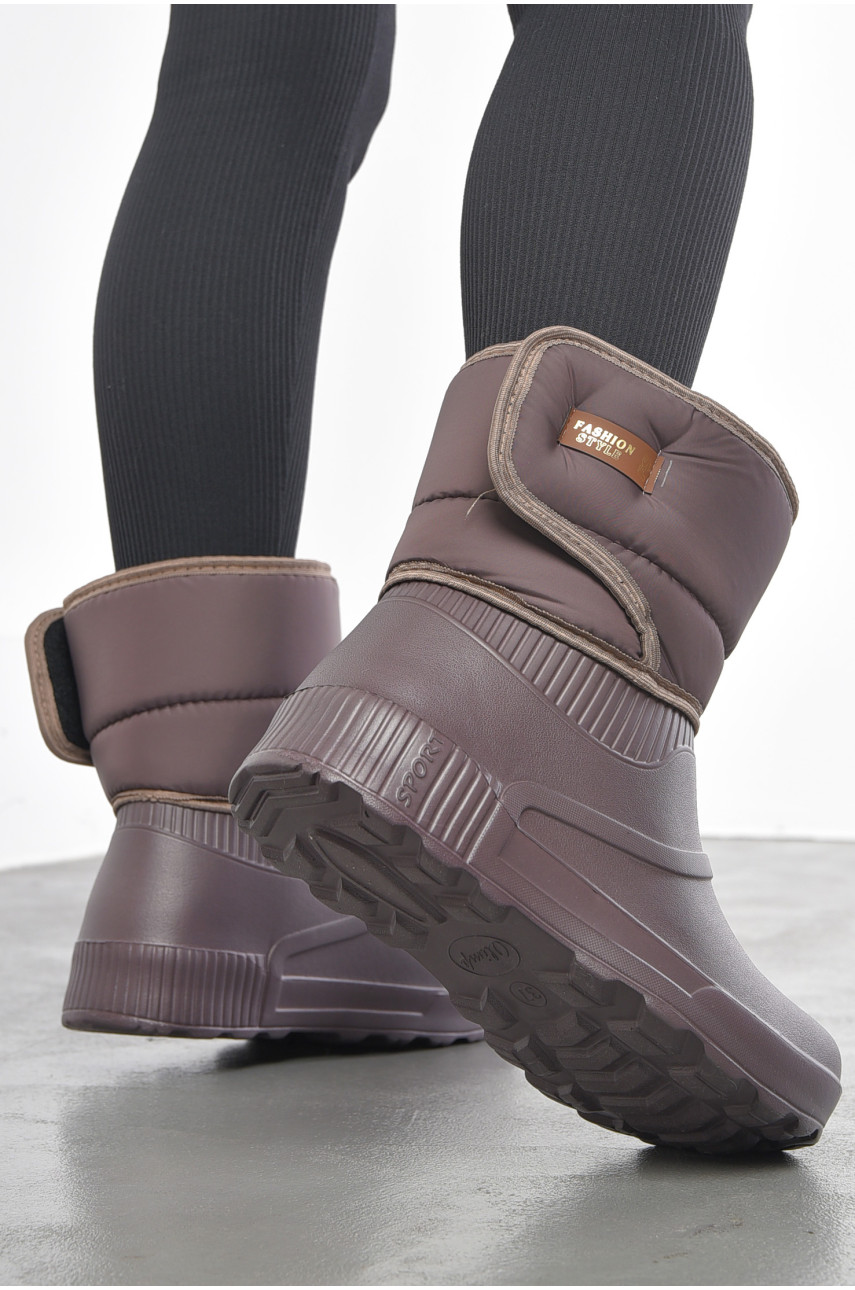 Дутики жіночі на хутрі фіолетового кольору 543 193507