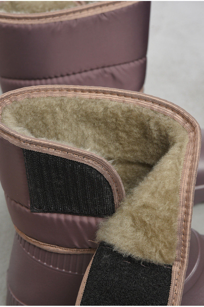 Дутики жіночі на хутрі фіолетового кольору 543 193507