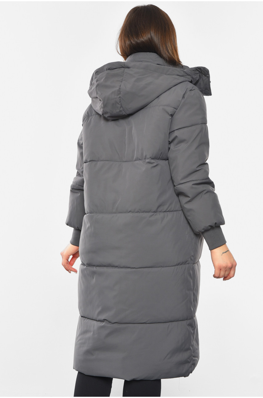 Куртка жіноча зимова темно-сірого кольору 6809 193512