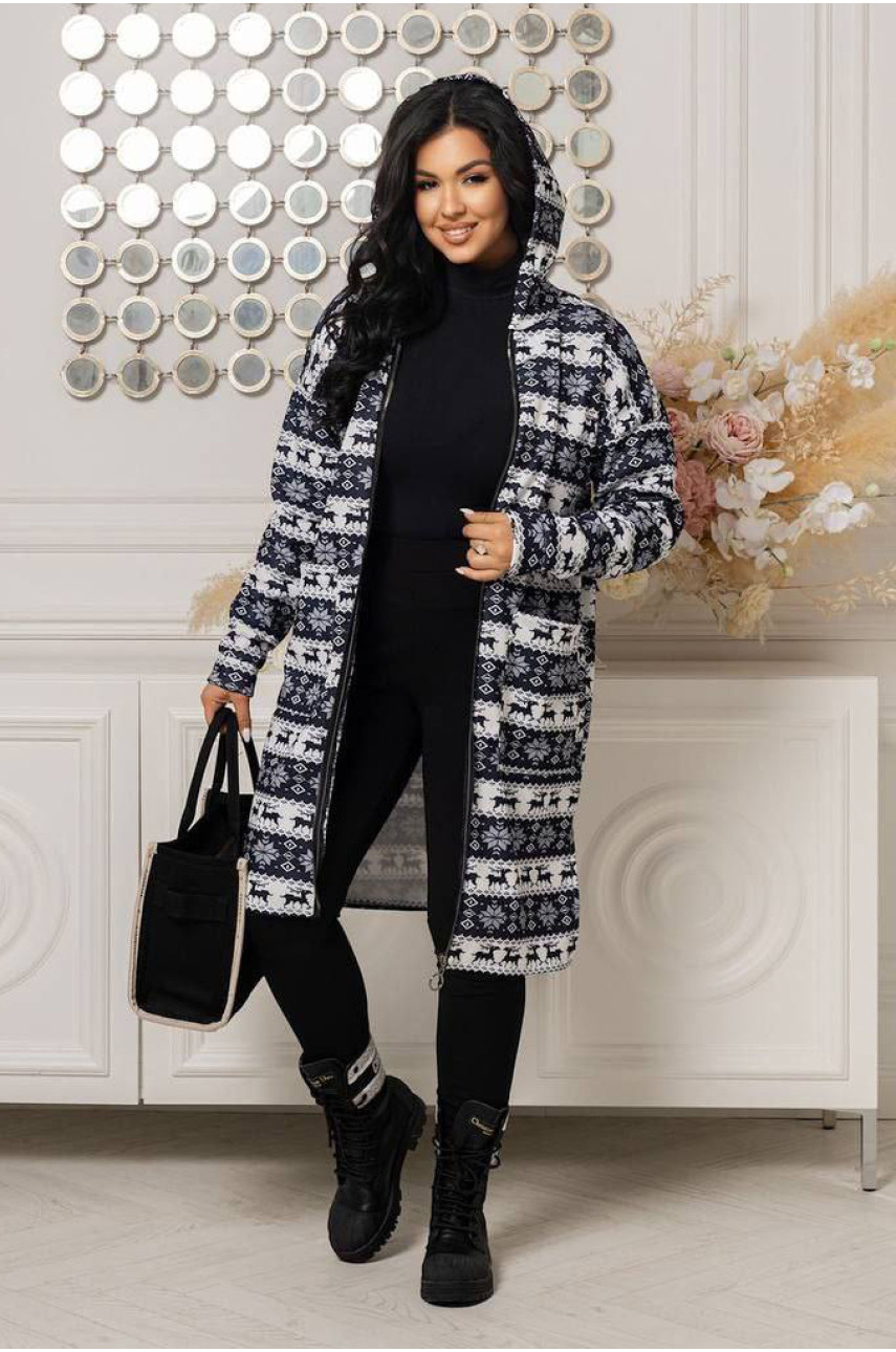 Кардиган женский темно-синего цвета 7652 193518