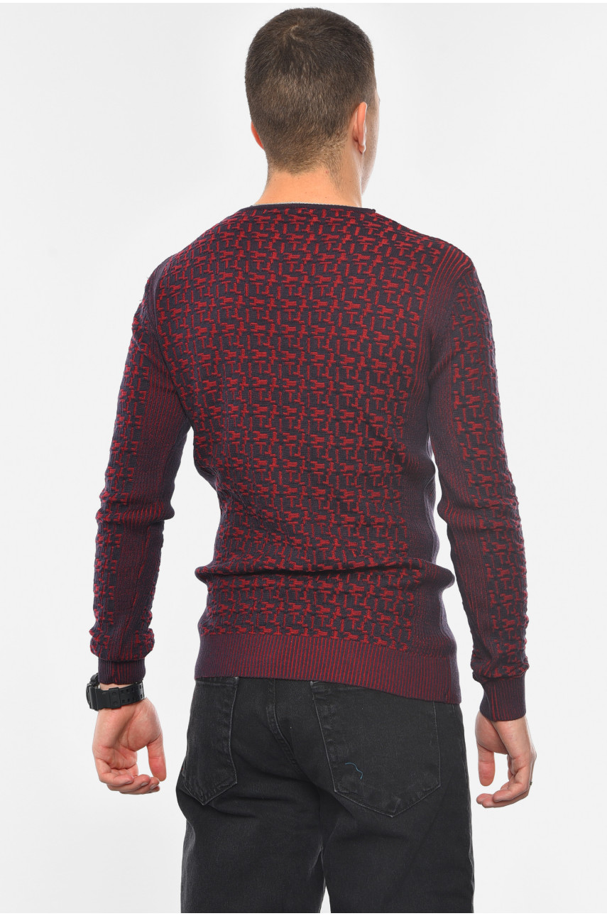 Свитер мужской бордового цветом 6453 193564