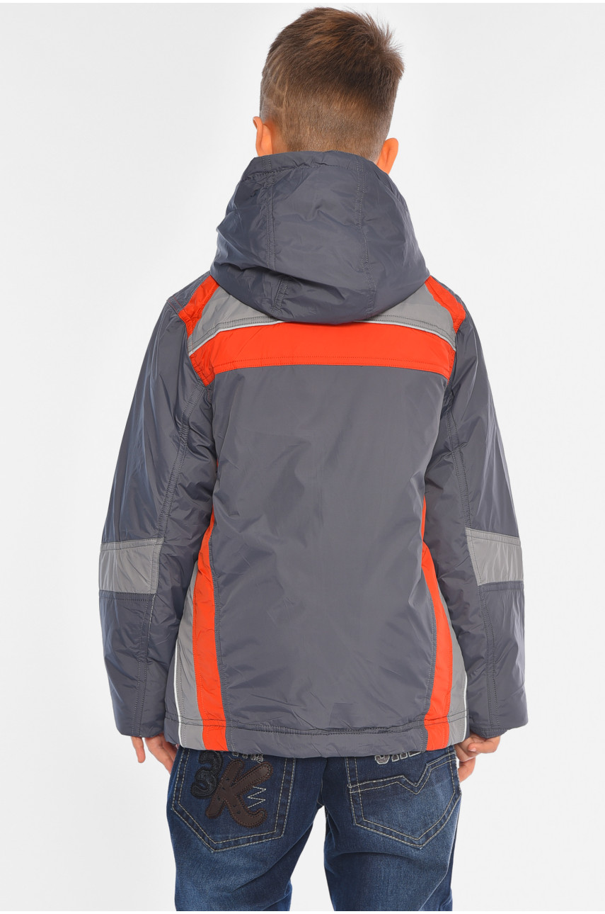 Куртка дитяча для хлопчика демісезонна сірого кольору А-15 193583 Куртка дитяча для хлопчика демісезонна сірого кольору А-15 193583