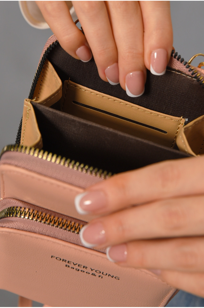 Клатч жіночий з екошкіри рожевого кольору 699 193593