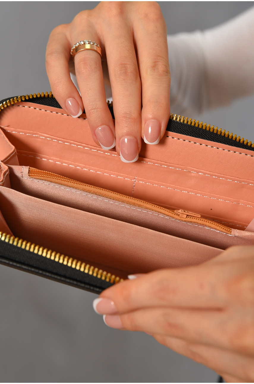 Кошелек женский из экокожи черного цвета 158-20 193597 Кошелек женский из экокожи черного цвета 158-20 193597