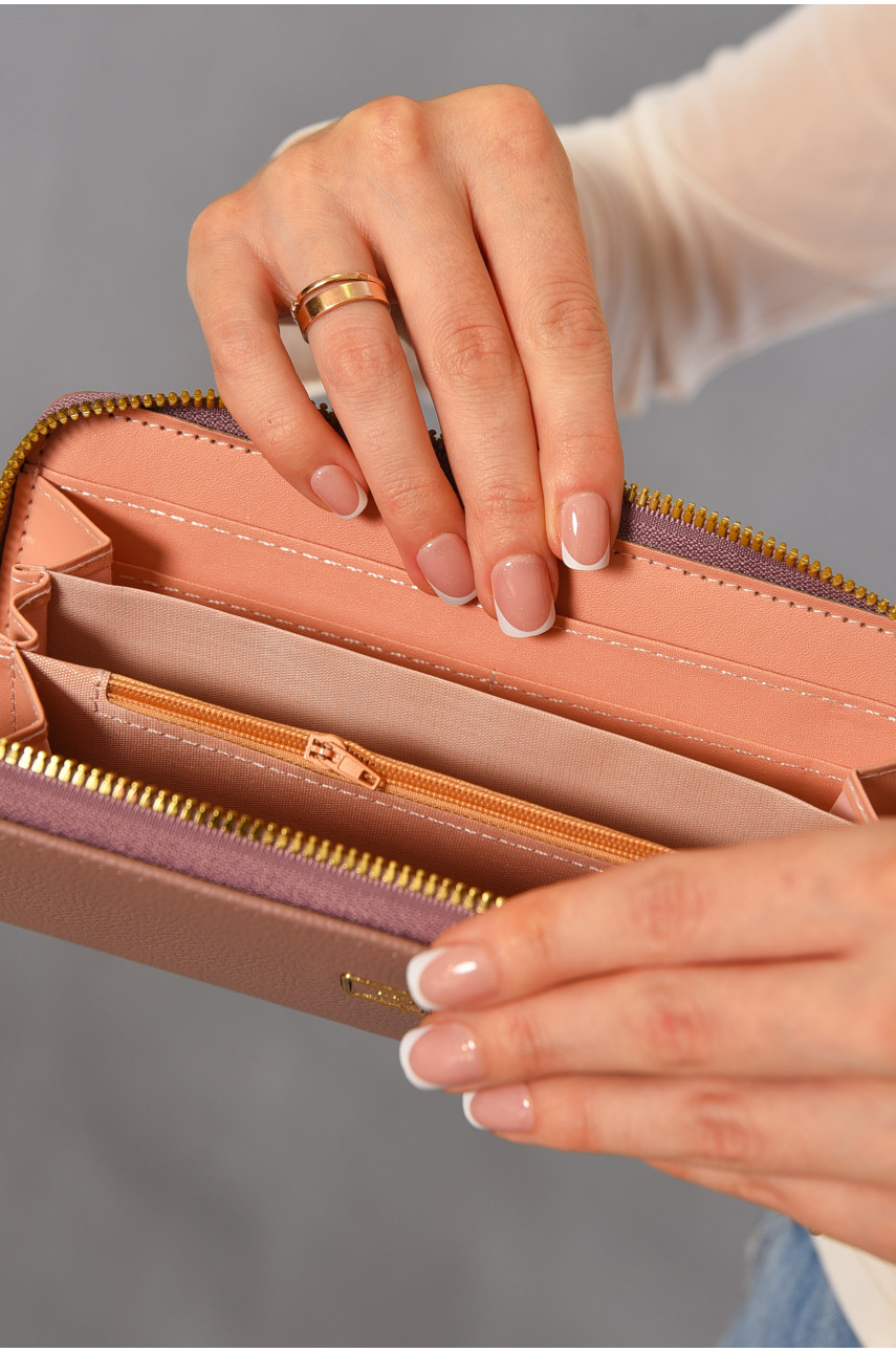 Кошелек женский из экокожи пудрового цвета 158-20 193598 Кошелек женский из экокожи пудрового цвета 158-20 193598