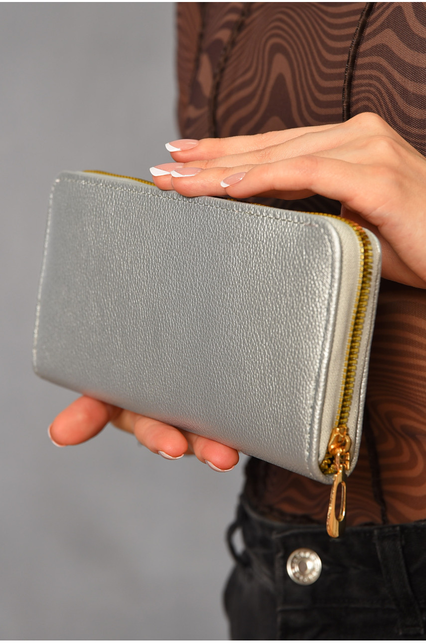 Гаманець жіночий з екошкіри сірого кольору 158-20 193600
