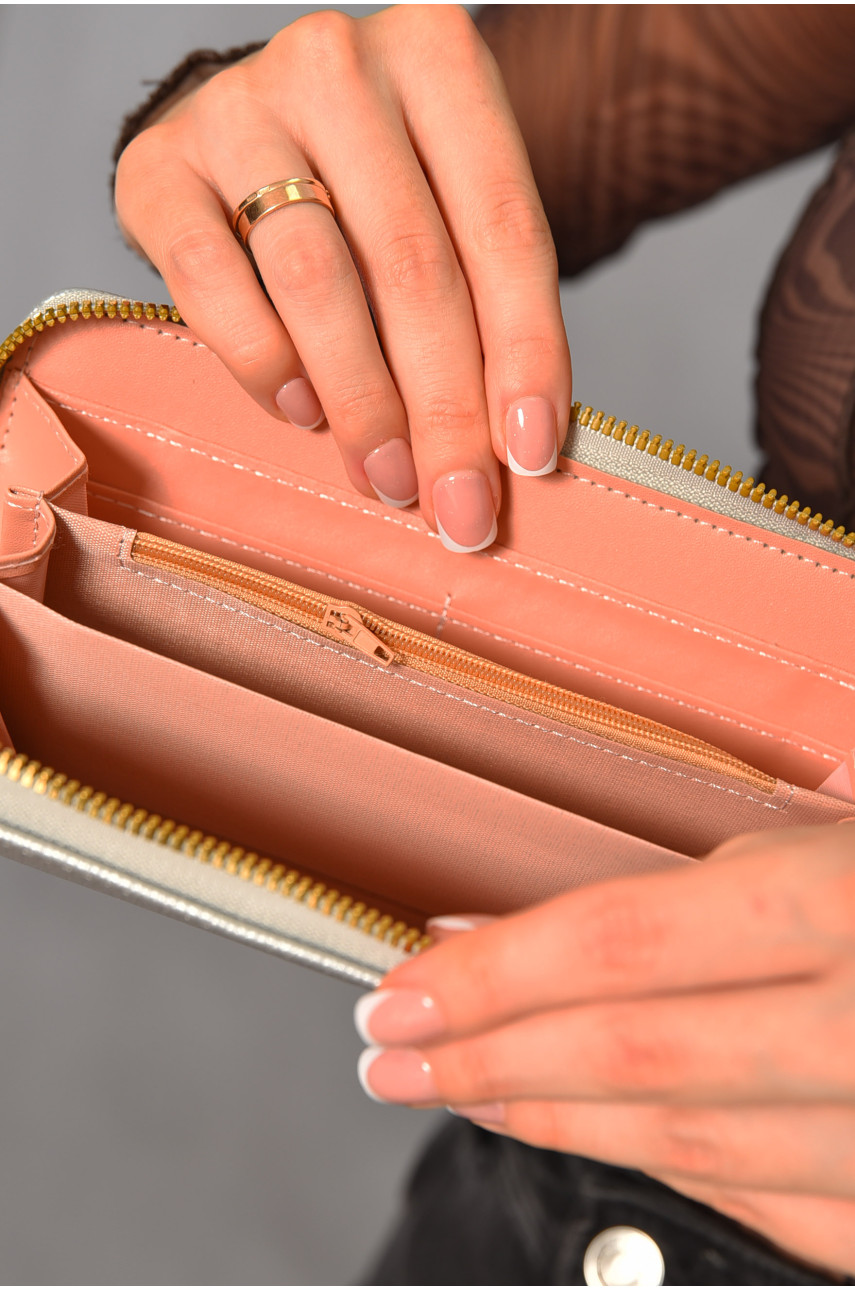 Гаманець жіночий з екошкіри сірого кольору 158-20 193600