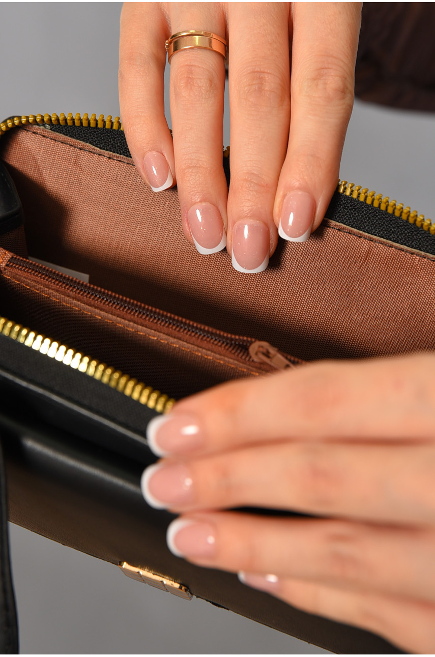 Клатч женский из экокожи черного цвета 20 193632